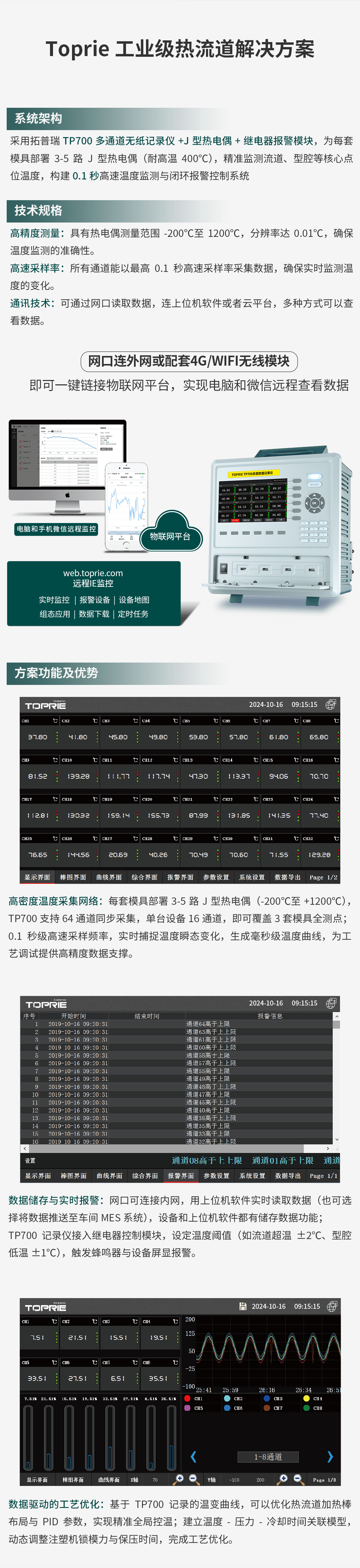多通道记录仪在注塑机的热流道模具温度监测