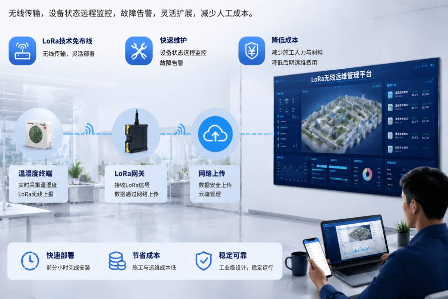 工程师在现场快速部署LoRaWAN设备